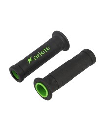 REVETEMENT/POIGNEE ARIETE ARIRAM NOIR/VERT (PR)  - 120MM - DEBOUCHE POUR EMBOUT DE GUIDON