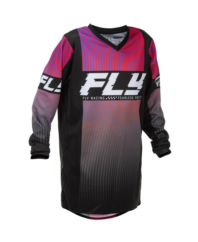 Maillot enfant FLY RACING F-16 - noir/rouge/violet
