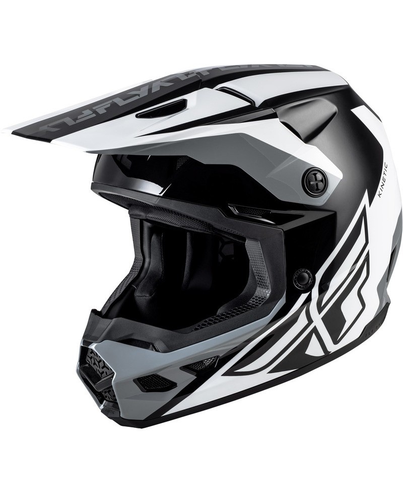 Casque FLY RACING Kinetic Crest - noir/blanc/gris