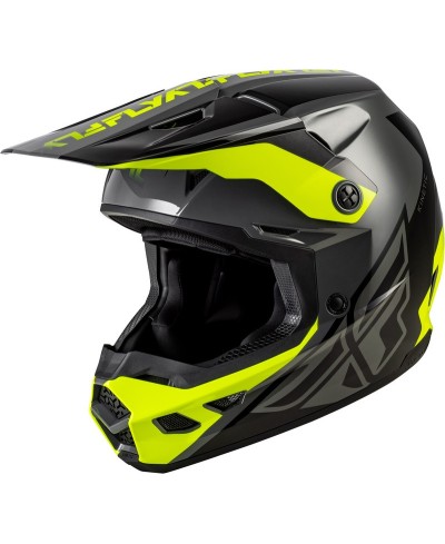 Casque FLY RACING Kinetic Crest - gris/noir/jaune fluo