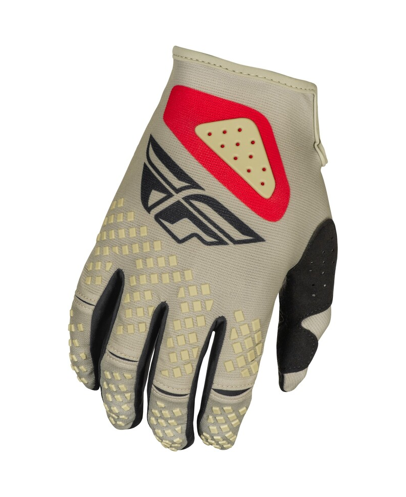 Gants FLY RACING Kinetic SYM - gris clair/rouge/noir - Taille L