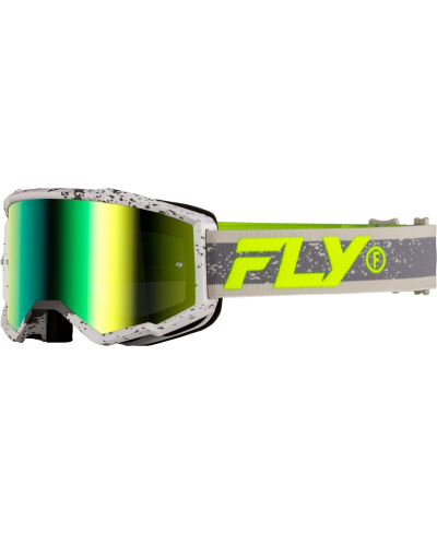 Masque FLY RACING Zone Dark Grey/Hi-Vis - Ã©cran Iridiscent Green - Taille
