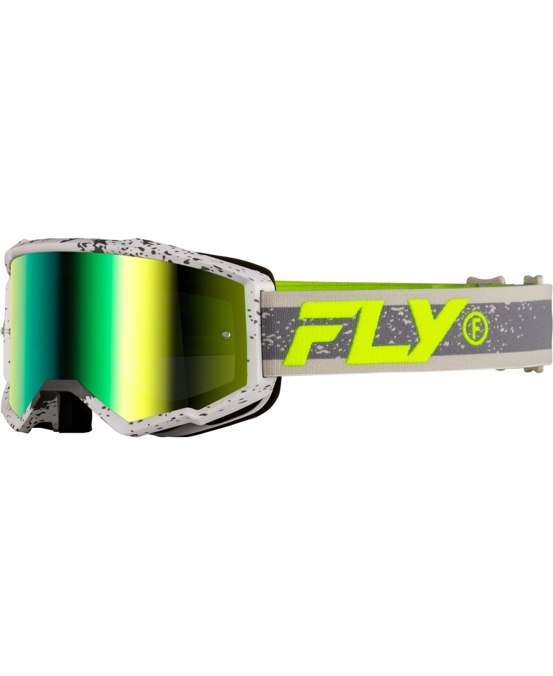 Masque FLY RACING Zone Dark Grey/Hi-Vis - Ã©cran Iridiscent Green - Taille