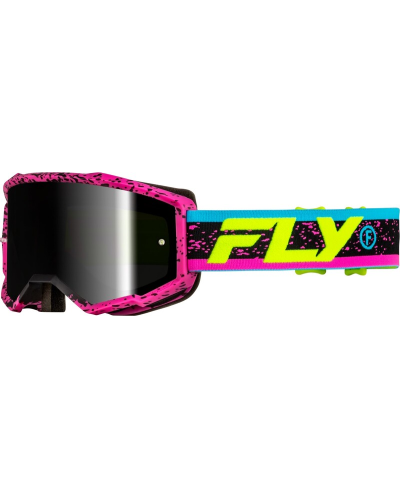 Masque FLY RACING Zone rose/noir - Ã©cran noir fumÃ© - Taille