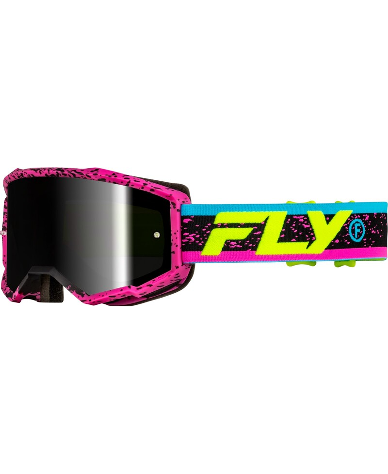 Masque FLY RACING Zone rose/noir - Ã©cran noir fumÃ© - Taille