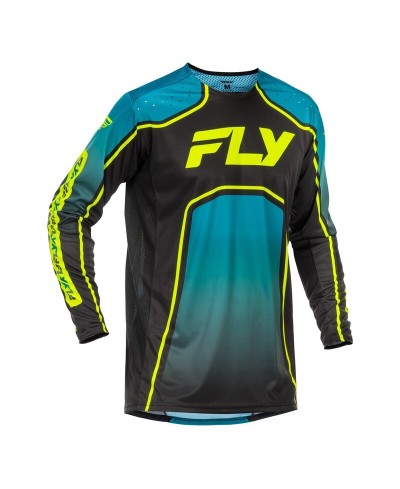 Maillot vélo enfant FLY RACING Rayce - Teal/noir/Lime