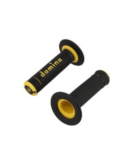 REVETEMENT/POIGNEE DOMINO A190 CROSS/ENDURO NOIR/JAUNE (PR) 120MM