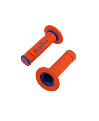 REVETEMENT/POIGNEE DOMINO A190 CROSS/ENDURO ORANGE/BLEU (PR) 120MM