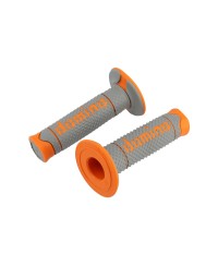 REVETEMENT / POIGNEE DOMINO A260 CROSS / ENDURO GRIS/ORANGE (PR) 120MM