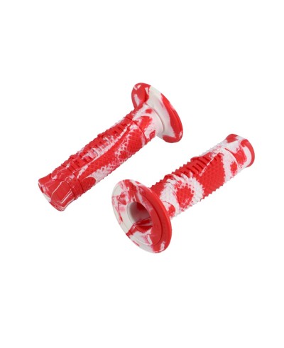 REVETEMENT / POIGNEE DOMINO A260 CROSS / ENDURO SNAKE ROUGE/BLANC (PR)120MM