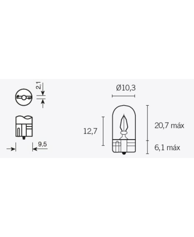 Ampoule TECNIUM T10 12V 3W - x10 14687