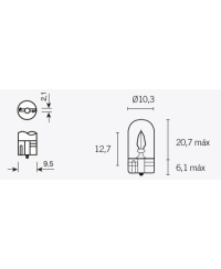 Ampoule TECNIUM T10 12V 3W - x10 14687
