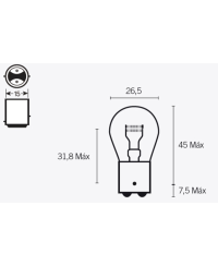 Ampoule TECNIUM S25 12V 21/5W - x10 14661