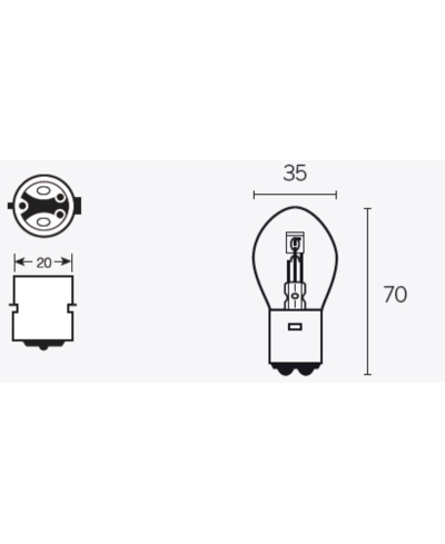 Ampoule TECNIUM B35 12V 35/35W - x10 14671