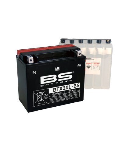 Batterie BS BATTERY sans entretien avec pack acide - BTX20L-BS