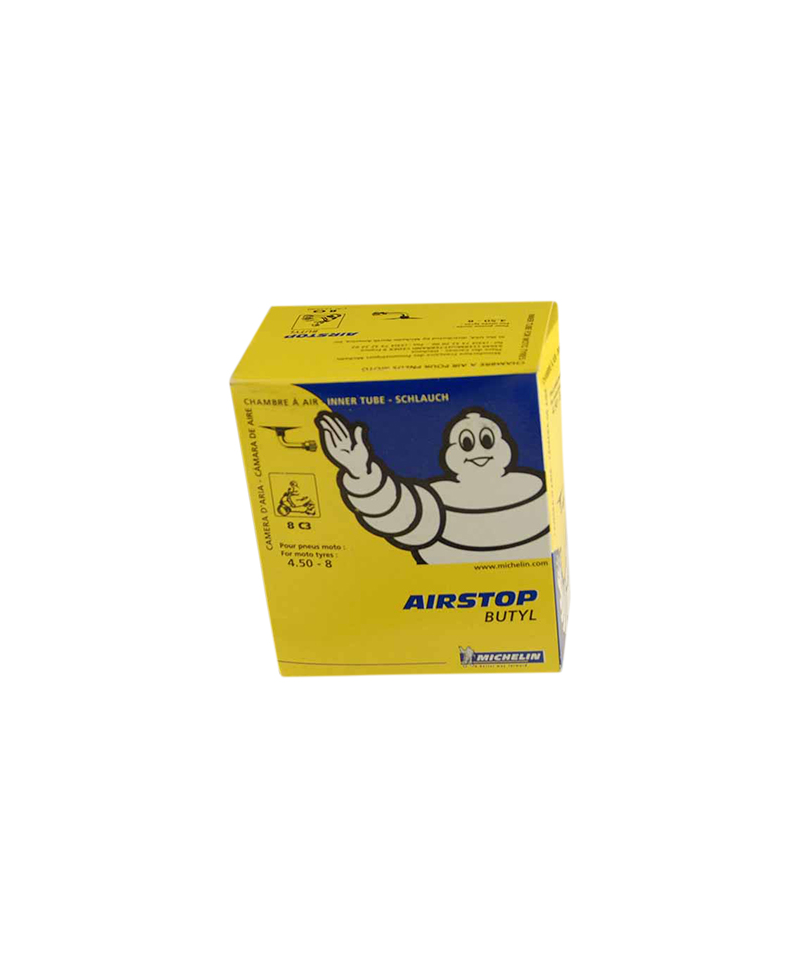 CHAMBRE A AIR SCOOTER 8" 4.50 X 8 MICHELIN AIRSTOP 8C3 (VALVE COUDEE 90Â°)