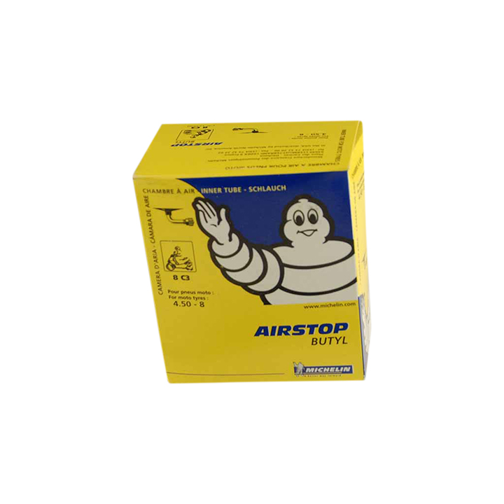 CHAMBRE A AIR SCOOTER 8" 4.50 X 8 MICHELIN AIRSTOP 8C3 (VALVE COUDEE 90Â°)