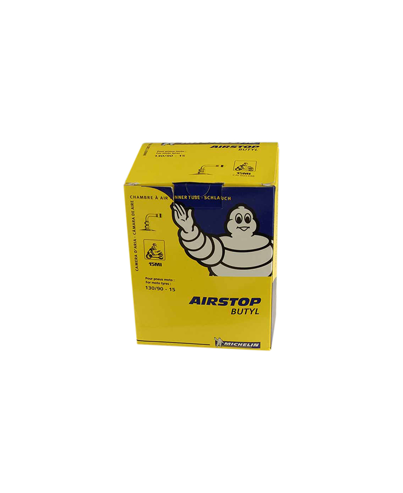 CHAMBRE A AIR MOTO 15" 130/90 X 15 MICHELIN AIRSTOP 15MI (VALVE COUDEE 90Â°)