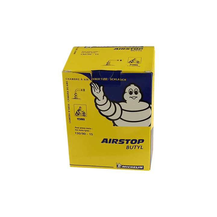 CHAMBRE A AIR MOTO 15" 130/90 X 15 MICHELIN AIRSTOP 15MI (VALVE COUDEE 90Â°)