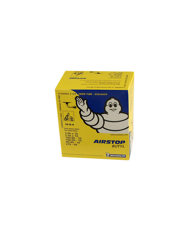 CHAMBRE A AIR SCOOTER 10" 3.00-3.50 X 10 MICHELIN AIRSTOP 10B4 (VALVE COUDEE 90Â°)