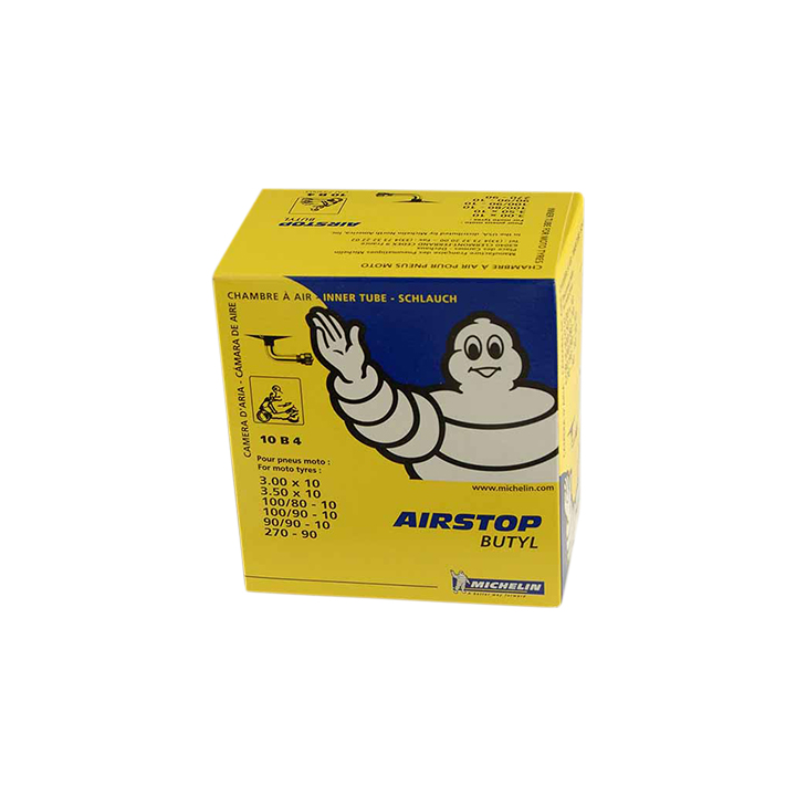 CHAMBRE A AIR SCOOTER 10" 3.00-3.50 X 10 MICHELIN AIRSTOP 10B4 (VALVE COUDEE 90Â°)