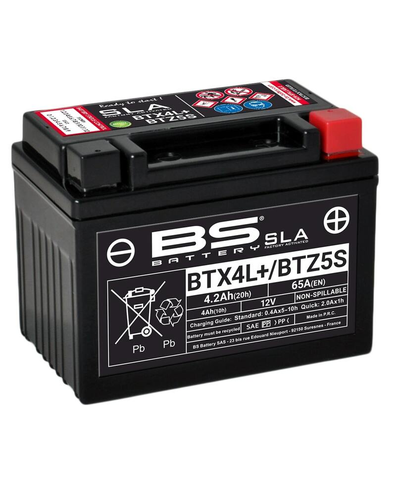 Batterie BS BATTERY SLA sans entretien activé usine - BTX4L+ / BTZ5S