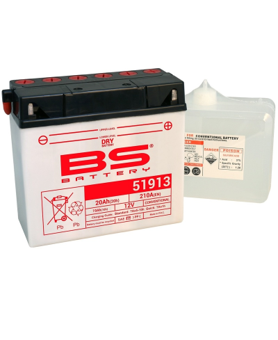 Batterie BS BATTERY conventionnelle avec pack acide - 51913 (12C16A-3A)