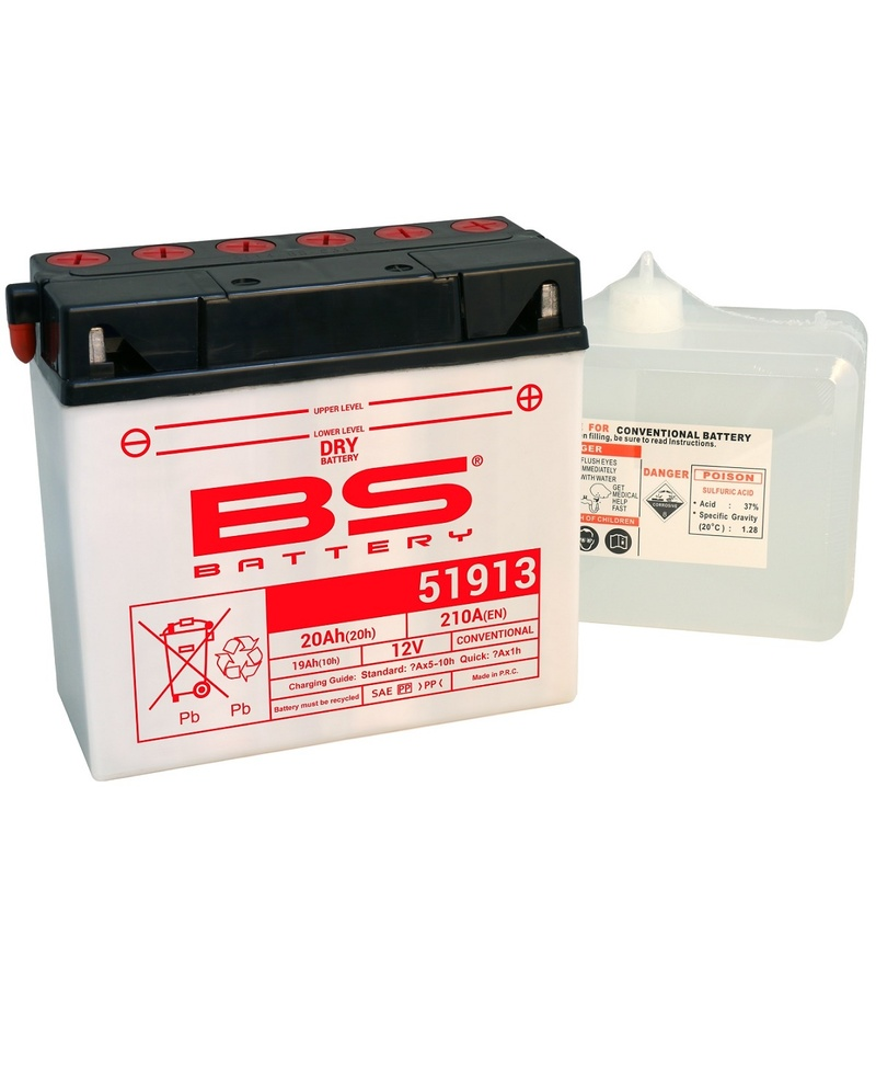 Batterie BS BATTERY conventionnelle avec pack acide - 51913 (12C16A-3A)
