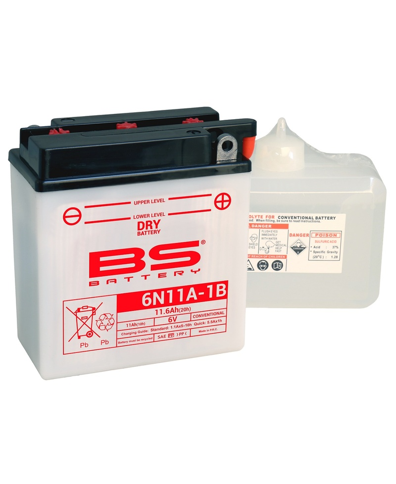Batterie BS BATTERY conventionnelle avec pack acide - 6N11A-1B