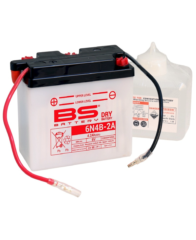 Batterie BS BATTERY conventionnelle avec pack acide - 6N4B-2A