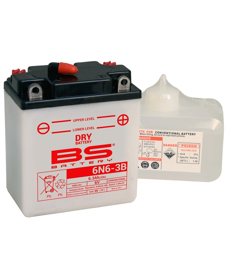 Batterie BS BATTERY conventionnelle avec pack acide - 6N6-3B