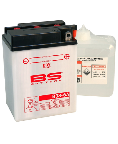 Batterie BS BATTERY conventionnelle avec pack acide - B38-6A