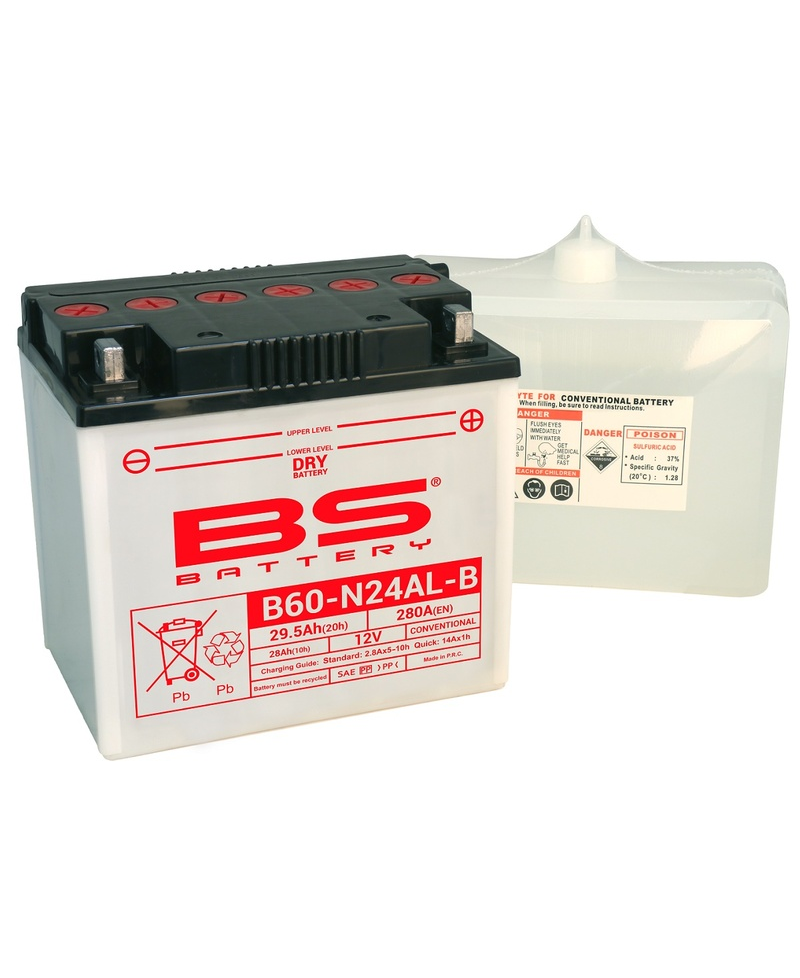Batterie BS BATTERY Haute-performance avec pack acide - B60-N24AL-B