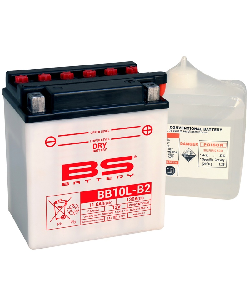 Batterie BS BATTERY Haute-performance avec pack acide - BB10L-B2