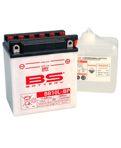 Batterie BS BATTERY Haute-performance avec pack acide - BB10L-BP