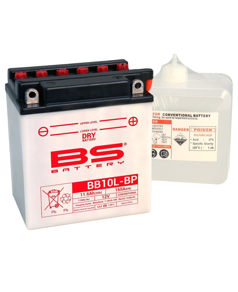 Batterie BS BATTERY Haute-performance avec pack acide - BB10L-BP