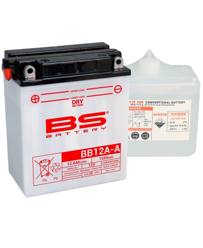 Batterie BS BATTERY Haute-performance avec pack acide - BB12A-A