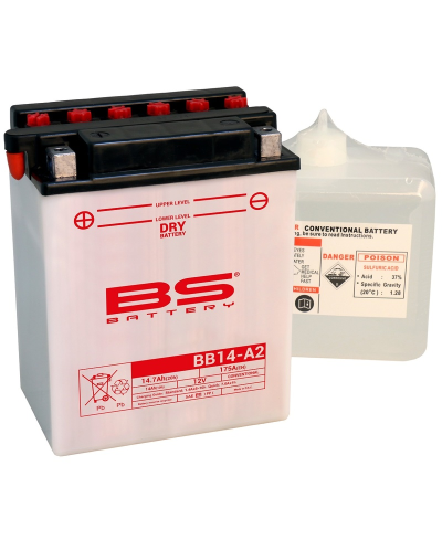 Batterie BS BATTERY Haute-performance avec pack acide - BB14A-A2