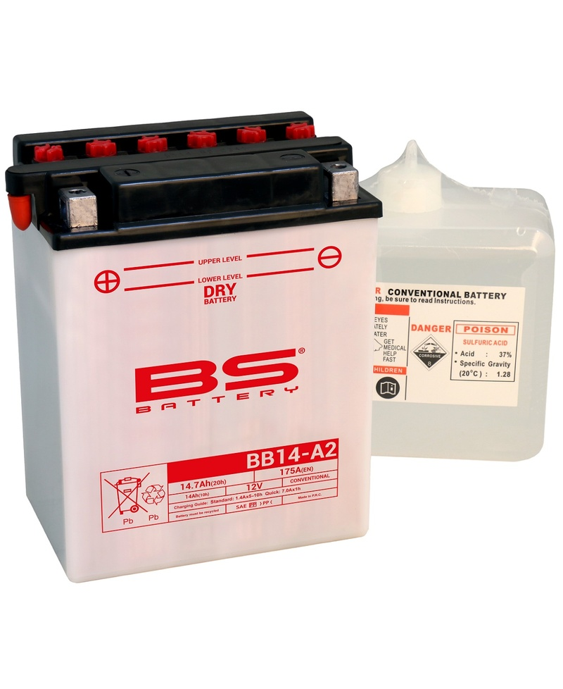 Batterie BS BATTERY Haute-performance avec pack acide - BB14A-A2