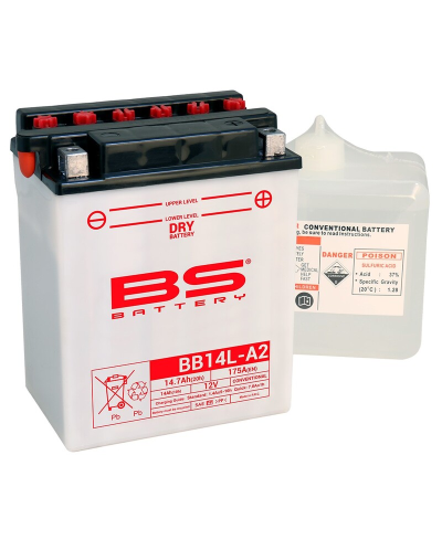 Batterie BS BATTERY Haute-performance avec pack acide - BB14L-A2