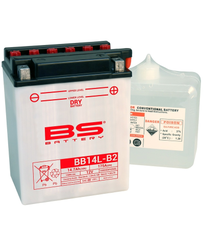Batterie BS BATTERY Haute-performance avec pack acide - BB14L-B2