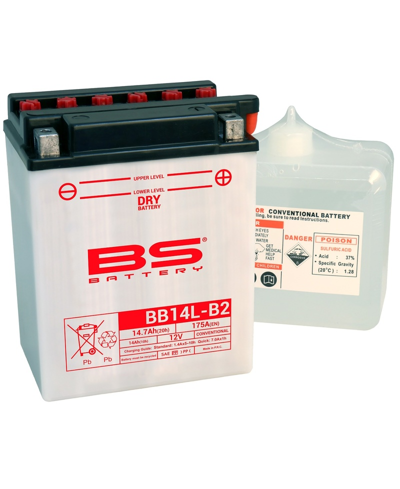 Batterie BS BATTERY Haute-performance avec pack acide - BB14L-B2