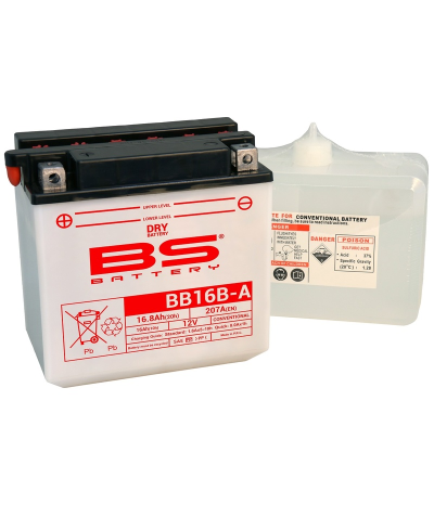 Batterie BS BATTERY Haute-performance avec pack acide - BB16B-A