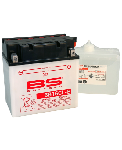 Batterie BS BATTERY Haute-performance avec pack acide - BB16CL-B