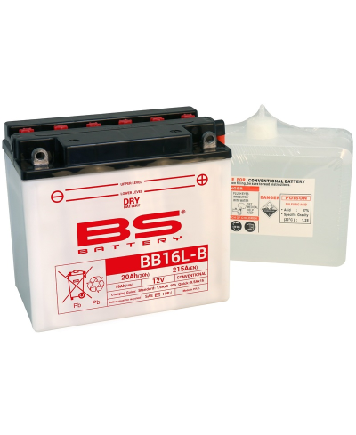 Batterie BS BATTERY Haute-performance avec pack acide - BB16L-B