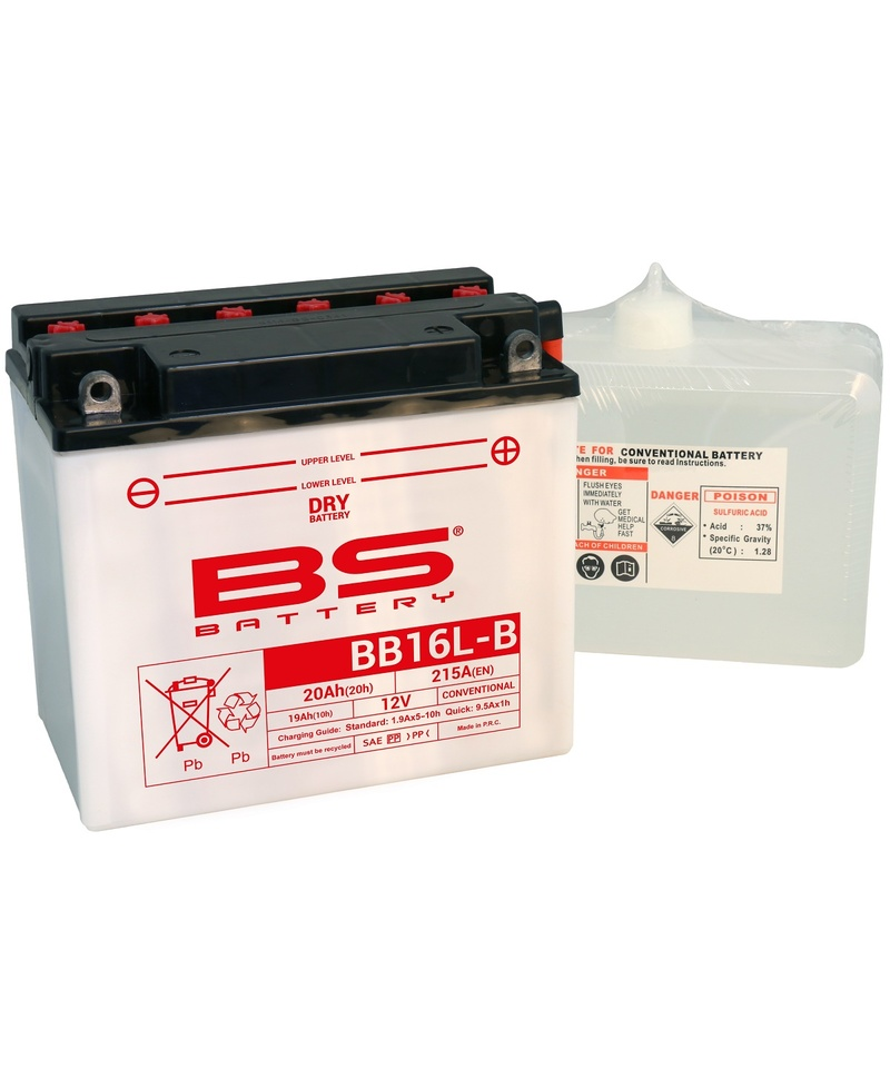 Batterie BS BATTERY Haute-performance avec pack acide - BB16L-B