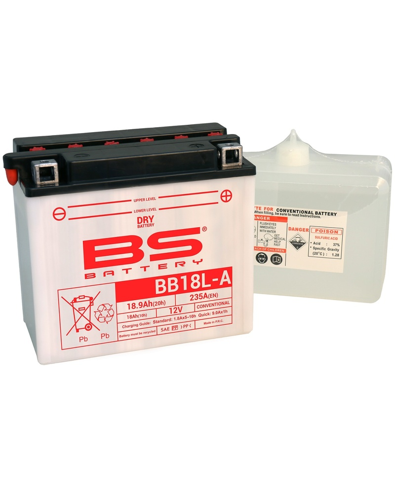 Batterie BS BATTERY Haute-performance avec pack acide - BB18L-A