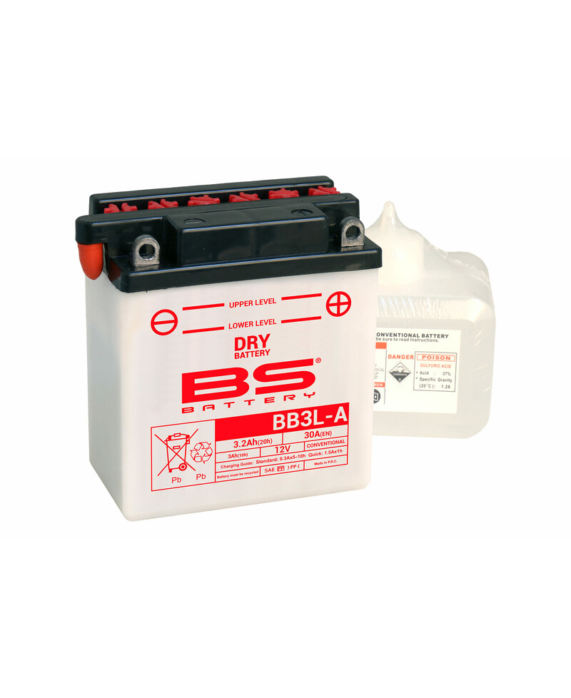 Batterie BS BATTERY Haute-performance avec pack acide - BB3L-A