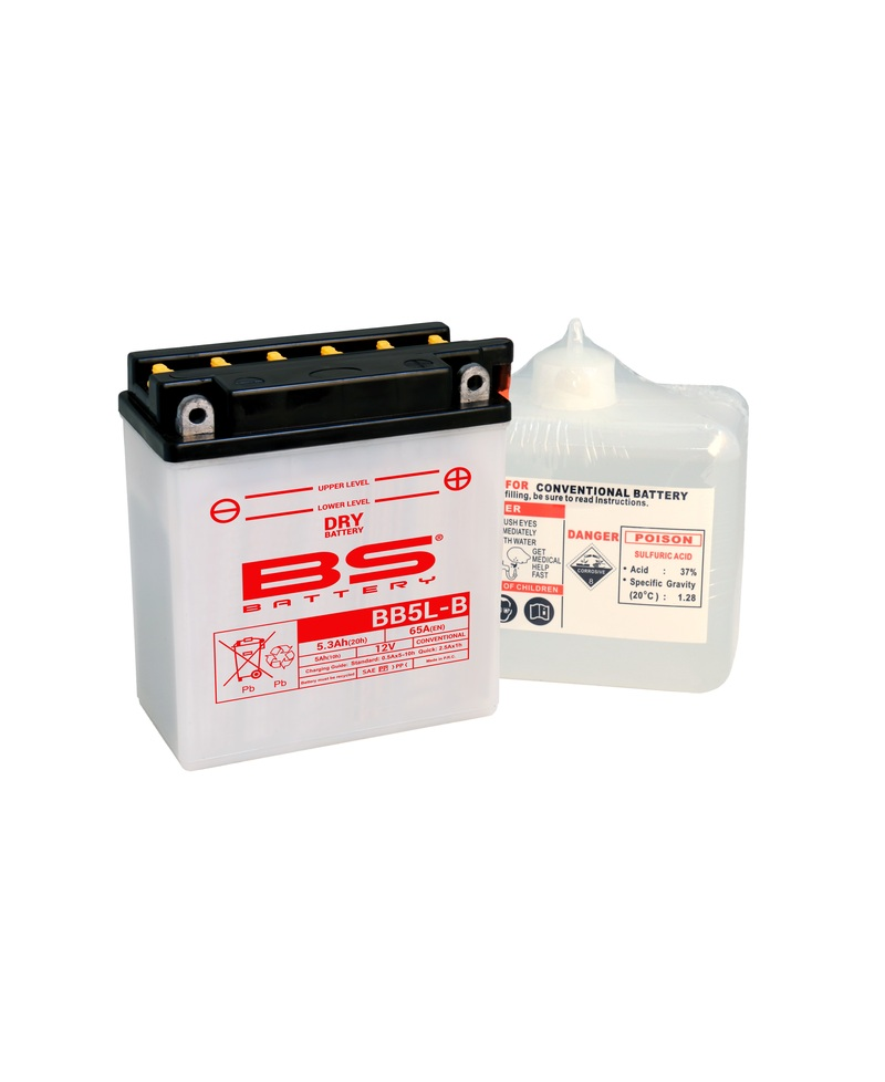 Batterie BS BATTERY Haute-performance avec pack acide - BB5L-B