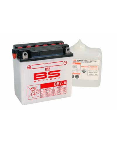 Batterie BS BATTERY Haute-performance avec pack acide - BB7-A
